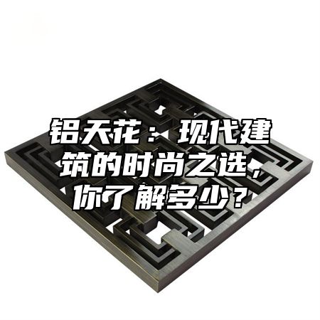 铝天花：现代建筑的时尚之选，你了解多少？